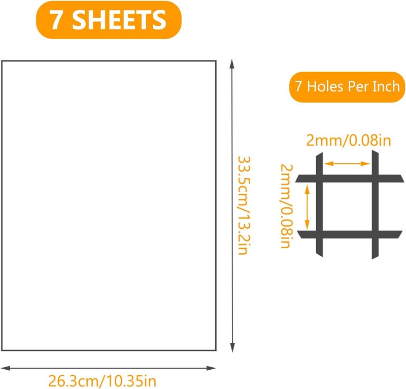 NICECRAFT 7 Sheets 13.2x10.35in 7 Count Plastic Canvas White Clear Needlepoint Plastic Mesh Sheets Cross Stitch Canvas for Crafts Embroidery Knit Crochet Projects - Image 2